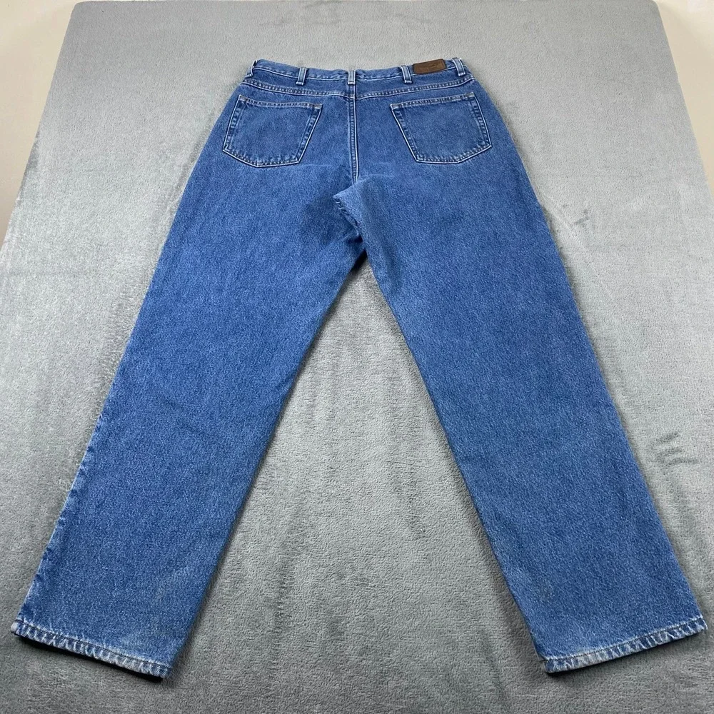 Vtg LL Bean Mens 34x32 Relaxed Fit Flannel Lined Jeans Blue Denim